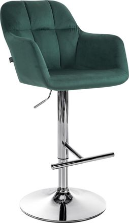 Clp Clp - Taburete De Bar Natoma En Terciopelo Verde Metal Cromado