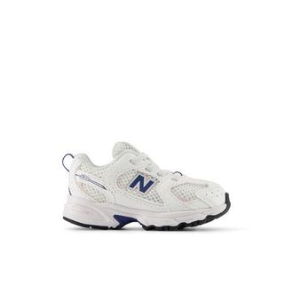 New Balance Ni&ntilde;os 530 Bungee Lace en Blanco/Azul, Talla 21.5