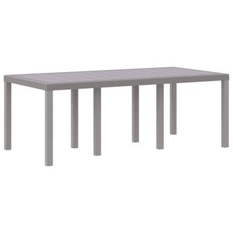 Berkfield Home Garden Table Light Grey 200x100x73 cm Poly Rattan | Size: 200 x 100 x 73 cm