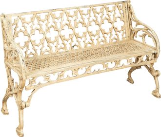 Biscottini International Biscottini - Banco De Exterior De Hierro Fundido 130x47x79 Cm Silla De 2 Plazas Sof&aacute; De Jard&iacute;n Banco De Hierro Banco Con Reposabrazos
