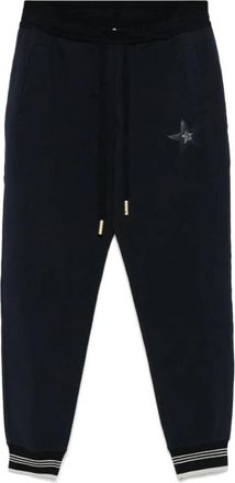 Lorena Antoniazzi Kristallen Trackbroek met Sterapplicatie - Dames - Sweatpants - Blauw - 2XS - Katoen - Broeken