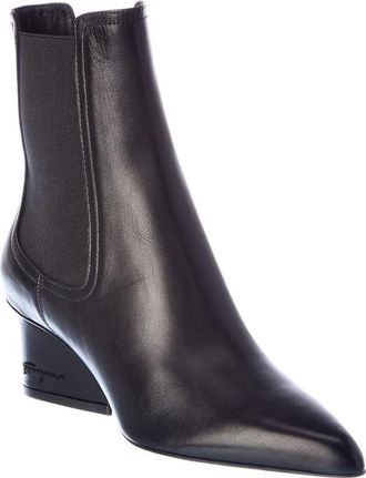 Ferragamo Ladies Black Chelsea Ankle Boots, Size 11.5 C