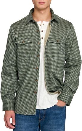 ConStruct Houndstooth Shirt Jacket in Olive at Nordstrom, Size Xx-Large