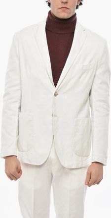 Corneliani CC COLLECTION Giacca in Misto Cotone Due Spacchi Revers Classico Corneliani
