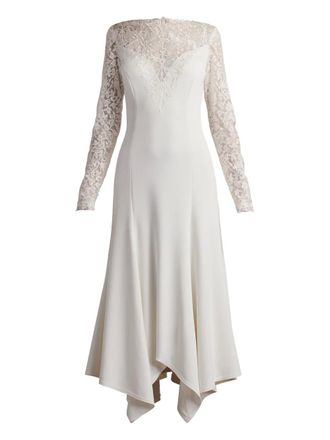 Tadashi Shoji Marzia Illusion lace long-sleeve dress - women - Polyester/Spandex/Elastane - 14 - White