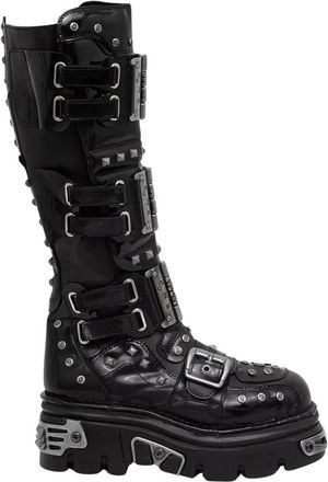 New Rock M-800-C1 Hoge Laars - Dames - Hoge Laarzen - Zwart - 38 EU - Leer - Schoenen