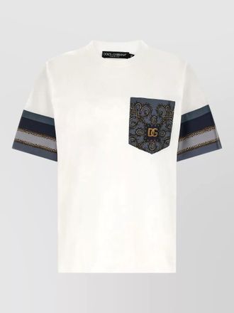 Dolce & Gabbana cargo silk insert t shirt chest pocket
