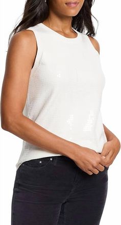 Nic+Zoe Sequin Knit Tank In Cream