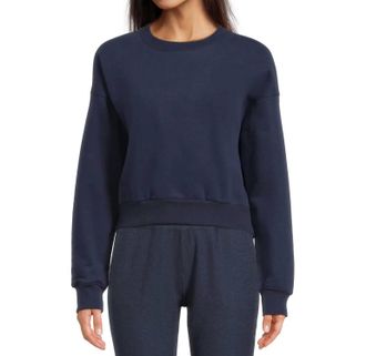 Beyond Yoga Luxefleece Crewneck Sweatshirt In Navy