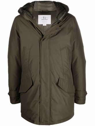 Woolrich Polar high collar parka - men - Cotton/Feather Down/Polyamide/Polyamide - 3XL - Green