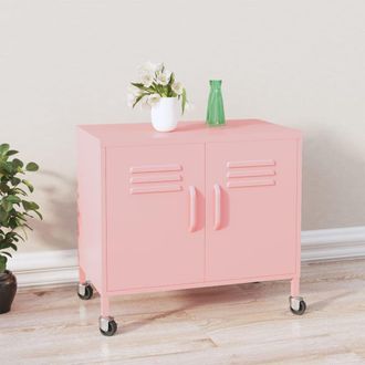 Berkfield Home Storage Cabinet Pink 60x35x56 cm Steel | Size: 60 x 35 x 56 cm
