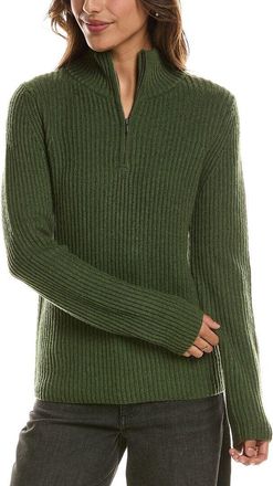 Fort&eacute; Cashmere Zip Mock Neck 100% Cashmere Sweater