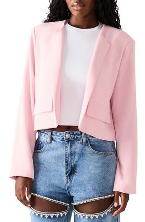 Steve Madden Serene Crop Blazer in Powder Pink at Nordstrom, Size X-Large
