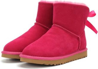 Generic QXDZSW Women Warm Bow Snow Winter Boots Women Boots Ankle Boots Fur Shoes Size 34-45 Rose Red