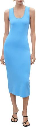 Mango Fitted Midi Dress in Blue at Nordstrom, Size 6