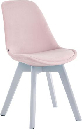 Clp Clp - Silla Comedor Borneo V2 En Terciopelo Rosado Blanco