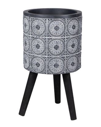 A&B Home 22In Spanish Tile Inspired Outdoor Planter