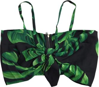 Dolce & Gabbana Top met tropische bladprint - Dames - Tops zonder mouwen - Zwart - M - Tops
