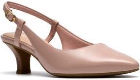 Clarks Kepley Lane Slingback Pump - Wide Width Available in Light Pink Leather at Nordstrom Rack, Size 9.5