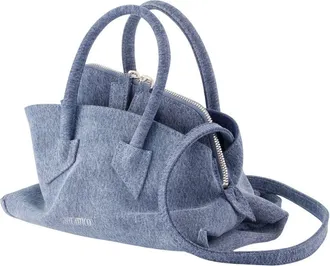 The Attico Womens La Passeggiata Mini Top Handle Bag - The Attico Cotton Blue Shoulder-Hobo-Bags