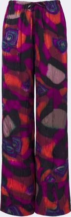 Dries Van Noten Printed moir&eacute; wide-leg pants