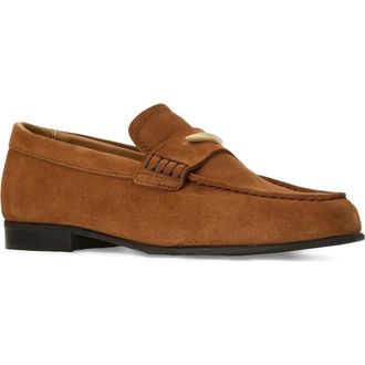 Aquatalia Elia Weatherproof Loafer in Cognac Suede at Nordstrom, Size 7.5