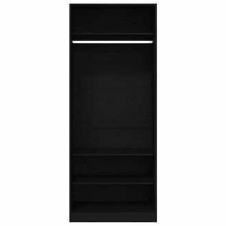 Berkfield Home Black Oak Wardrobe 80 x 50 x 200 cm - Engineered Wood