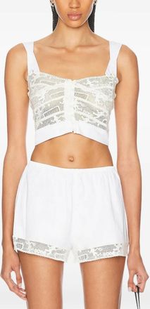 Bode Tennis tanktop met kant - Wit