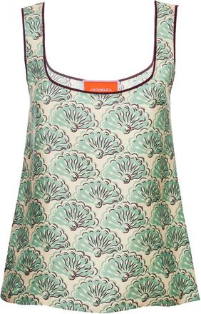 La DoubleJ Silk Twirl Top - Dames - Tops zonder mouwen - Groen - XL - Tops