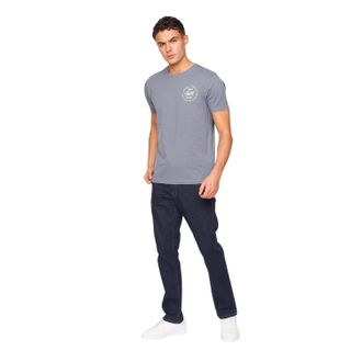 Crosshatch Herenjeans met rechte pijpen en ruwe naden (Blauw)