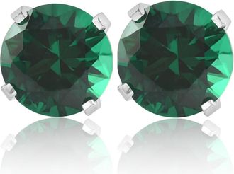 Pompeii3 1Ct TW Emerald Studs in 14k White or Yellow Gold