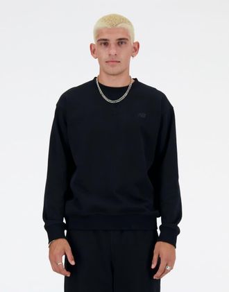 New Balance Athletics felpa girocollo in french terry nera-Nero