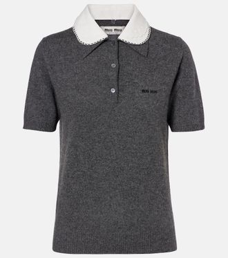 Miu Miu Polo de cachemir con logo