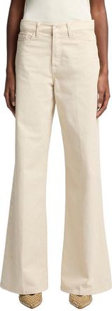 7 For All Mankind Twill Creme Lotta Wide Leg Jean