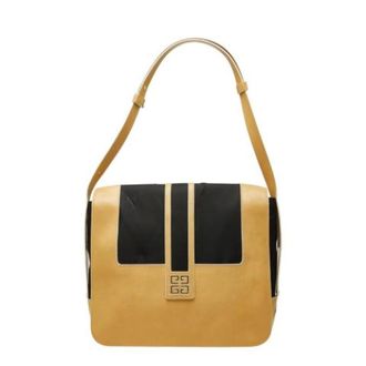 Givenchy Pre-owned Leather Nylon Canvas Shoulder Bag - Dames - Pre-owned - Beige - Maat: ONE Size Nylon