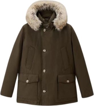 Woolrich Donkergroene Parka Jas Aw 23 - Heren - Winterjassen - Groen - XL - Katoen - Jassen