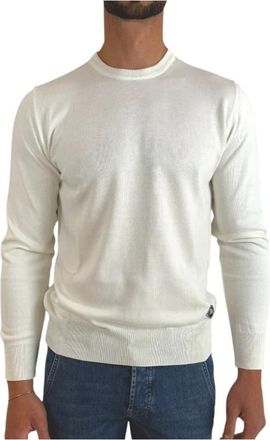 Roy Rogers Maglia girocollo 4 seasons in cotone - Heren - Ronde hals truien - Wit - XL - Katoen - Truien & Vesten