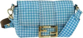 Fendi Pre-owned Shoulder Bags, female, Blue, Size: ONE SIZE Pre-owned Vintage Nylon Shoulder Bag