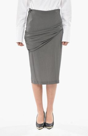 Givenchy Stretch Viscose Midi Skirt with Front Draping Givenchy
