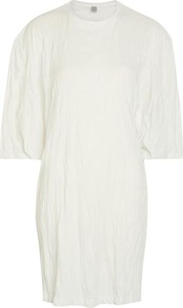 Toteme Crinkled Jersey Mini T-shirt Dress - Off White - S (UK8-10 / S)