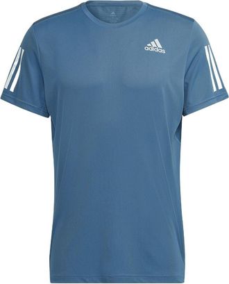 adidas Mens adidas SS22 Logo Stripe Round Neck Short Sleeve Blue T-Shirt HL5988