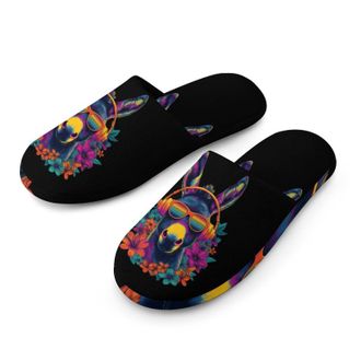 Generic Donkey Rainbow Sunglasses Flower Mens House Slippers Slip Indoor Slipper On Shoes Warm Outdoor