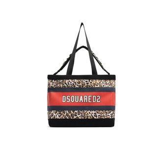 Dsquared2 Tote Bag Canvas Stampa Wild2 - female - Dsquared2 - Shopping Bags - Multicolor - ONE SIZE - Bags