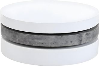 Vente-Unique Mesa de centro pivotante JANITA - MDF - Cemento y blanco