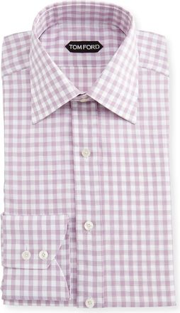 Tom Ford Slim-Fit Check Cotton-Linen Dress Shirt