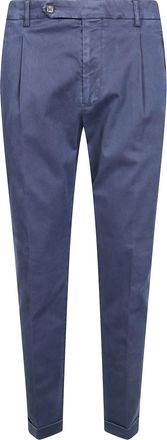 Berwich Blue Tailored Pleated Formal Pants