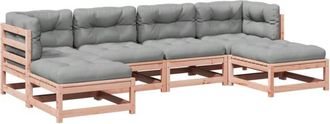 vidaXL Set De Sof&aacute;s Jard&iacute;n 6 Pzas Con Cojines Madera Abeto Douglas Vidaxl