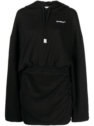 Off-white Katoenen hoodie - Zwart