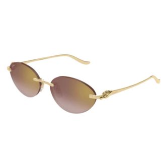 Cartier Sunglasses, unisex, Yellow, Size: 53 MM Cat Eye Sunglasses