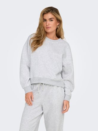 Only Sweatshirt ONLY ONLBEST L/S CREW NECK SWT NOOS, Damen, Gr. XL, grau (light grau melange), Sweatware, Obermaterial: 65% Polyester, 35% Baumwolle, unifa